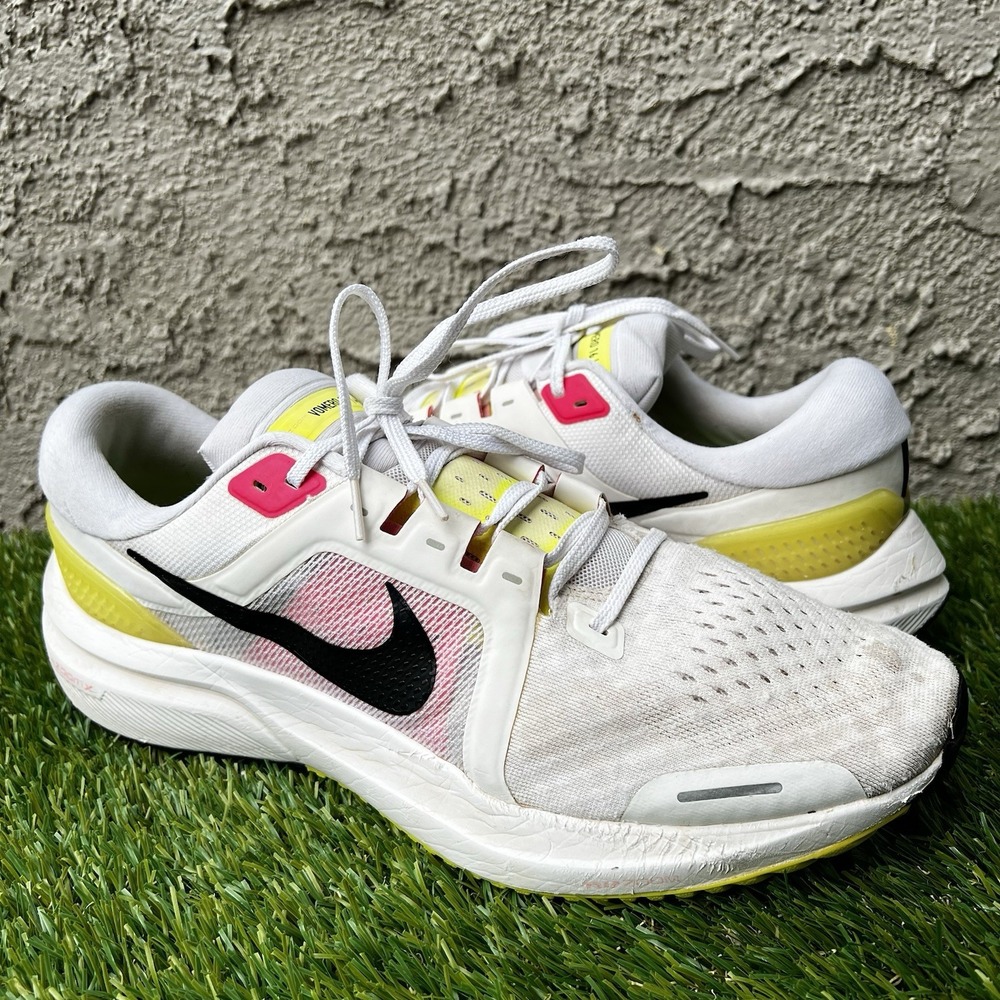 Nike Shoe Men Size 12 Air Zoom Vomero 16 Running White Neon FN6828-100 Training